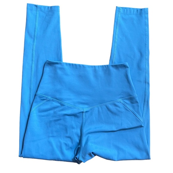 Girlfriend Collective Blue Front/Back Seam Blue Soft Leggings PP - Picture 2 of 5